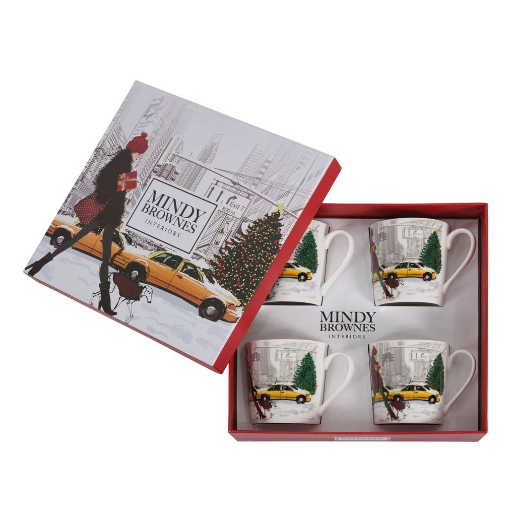 Mindy Brownes Interiors- Christmas in New York City Cups Set-SHM017