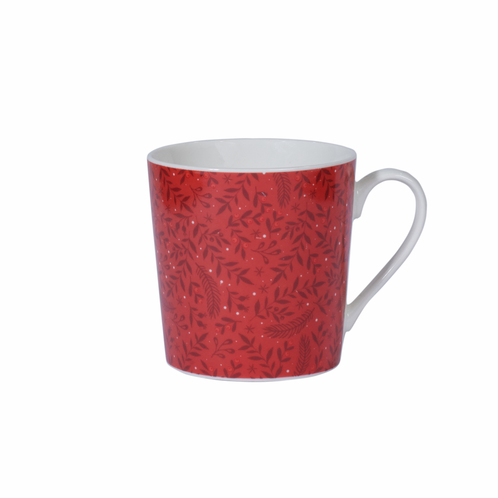 Mindy Brownes Interiors- Midnight Blue & Red Berry Christmas Cups Set- SHM009- Red and White Berry Cup