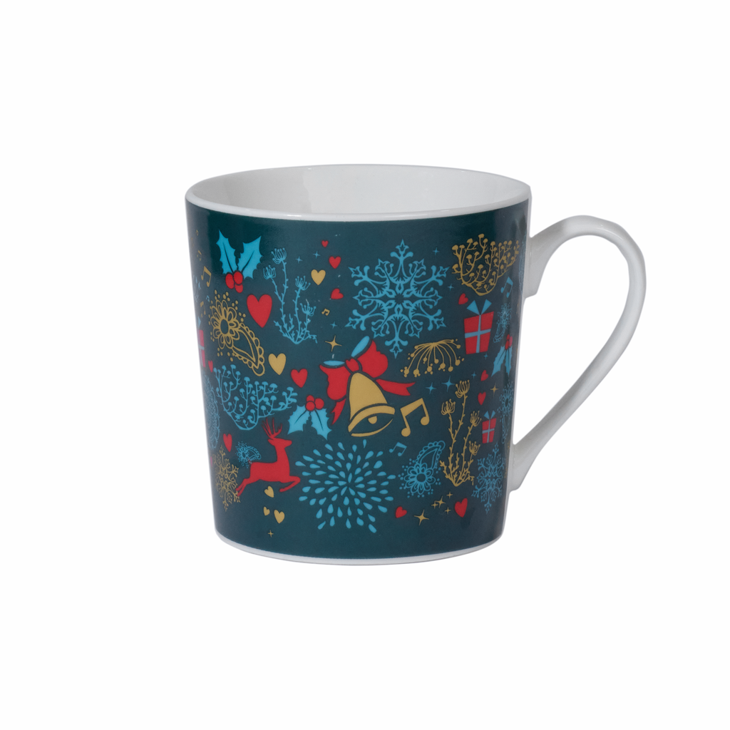 Mindy Brownes Interiors- A Christmas Wish Cup 3- Red Green and Gold Christmas Scenes