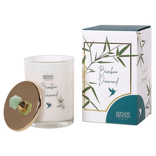 Bamboo Diamond Scented Candle  (Zen02) - Mindy Brownes Interiors - Genesis Fine Arts 