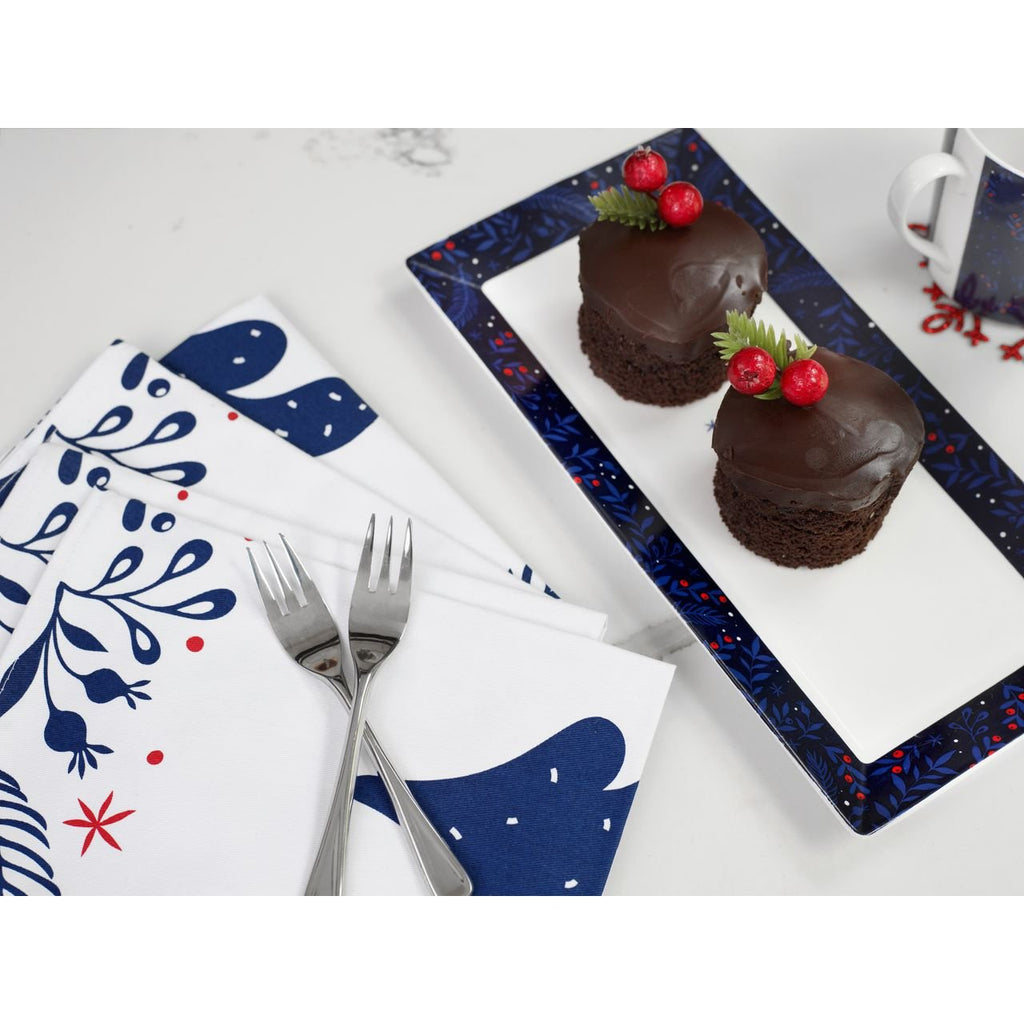Mindy Brownes Interiors Christmas Platters- Midnight Blue Set of 2 Platters- SHM011